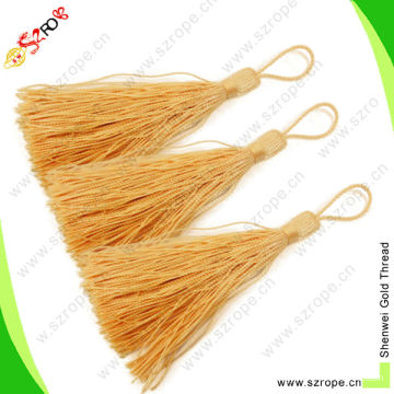 Hot selling small rayon yellow tassel fringe tassel cord wholesale tassels curtian tassel rayon tassel